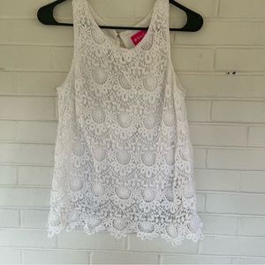 Lilly Pulitzer medium lace tank top white lined